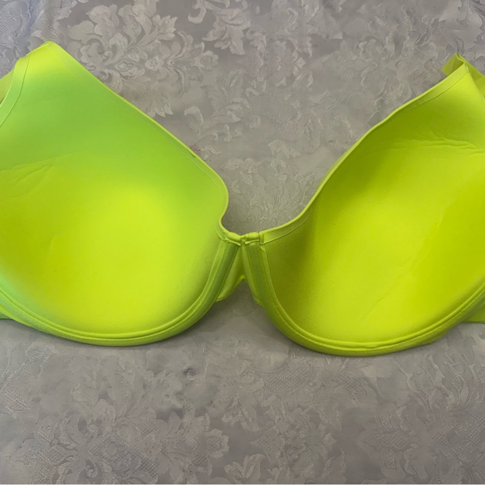 Skims 46DDD Bra Seamless T Shirt Underwire Neon Green Highlighter Rare - Picture 6 of 9